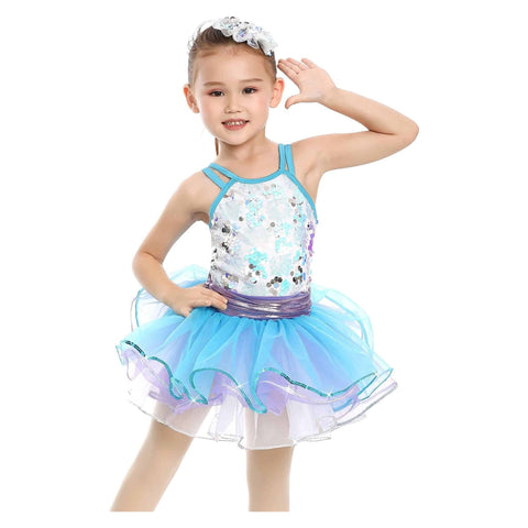 'Skylark' Blue & Purple Tutu Dance Costume