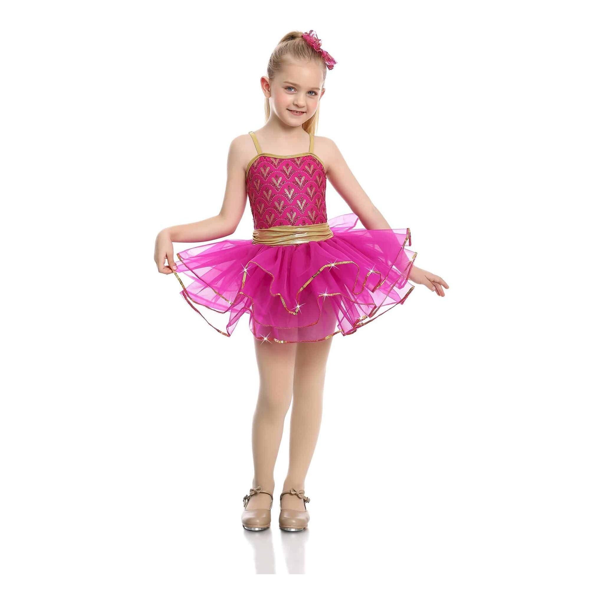 'Exotique' Pink & Gold Dance Costume