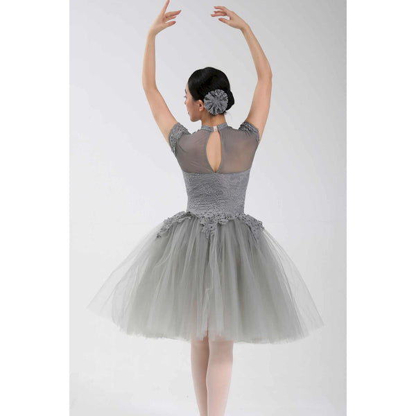 'Whisper Fairy' Pewter Grey Ballet Tutu Skirted Leotard