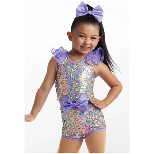 DC Classics Medley Neon Sequin Biketard Dance Costume