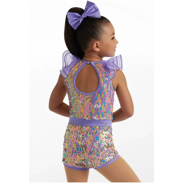 DC Classics Medley Neon Sequin Biketard Dance Costume