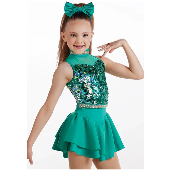 'All Electric' Sequin Dance Dress with Tiered Skater Skirt