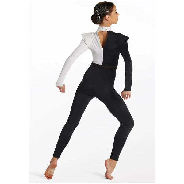 'Power' Black & White Unitard Dance Costume