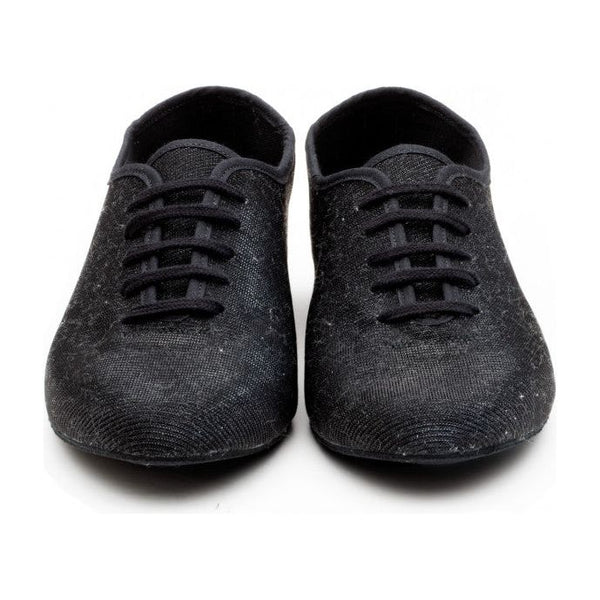 Black Glitter Hologram Full Suede Sole Jazz Shoes