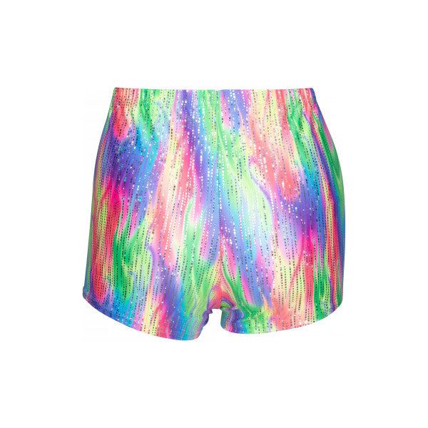 'Voodoo Pink' Multi-Colour Shimmer Print Dance/Gymnastics Hot Pants Shorts