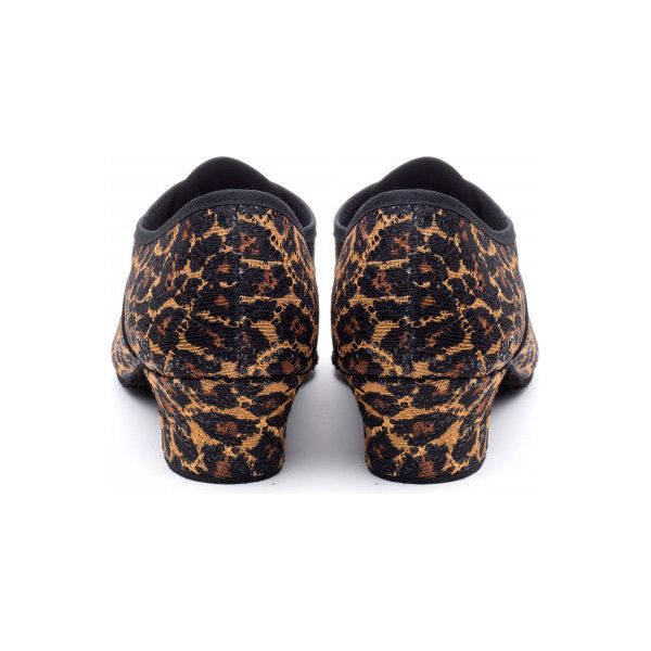 Glitter Animal Print Cuban Heel Suede Sole Ballroom Dance Shoes