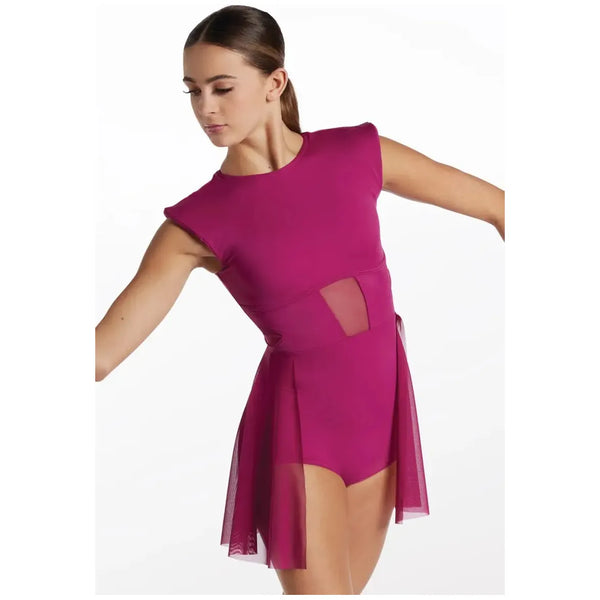 Balera Bold Sleeve Back Panel Skirted Leotard