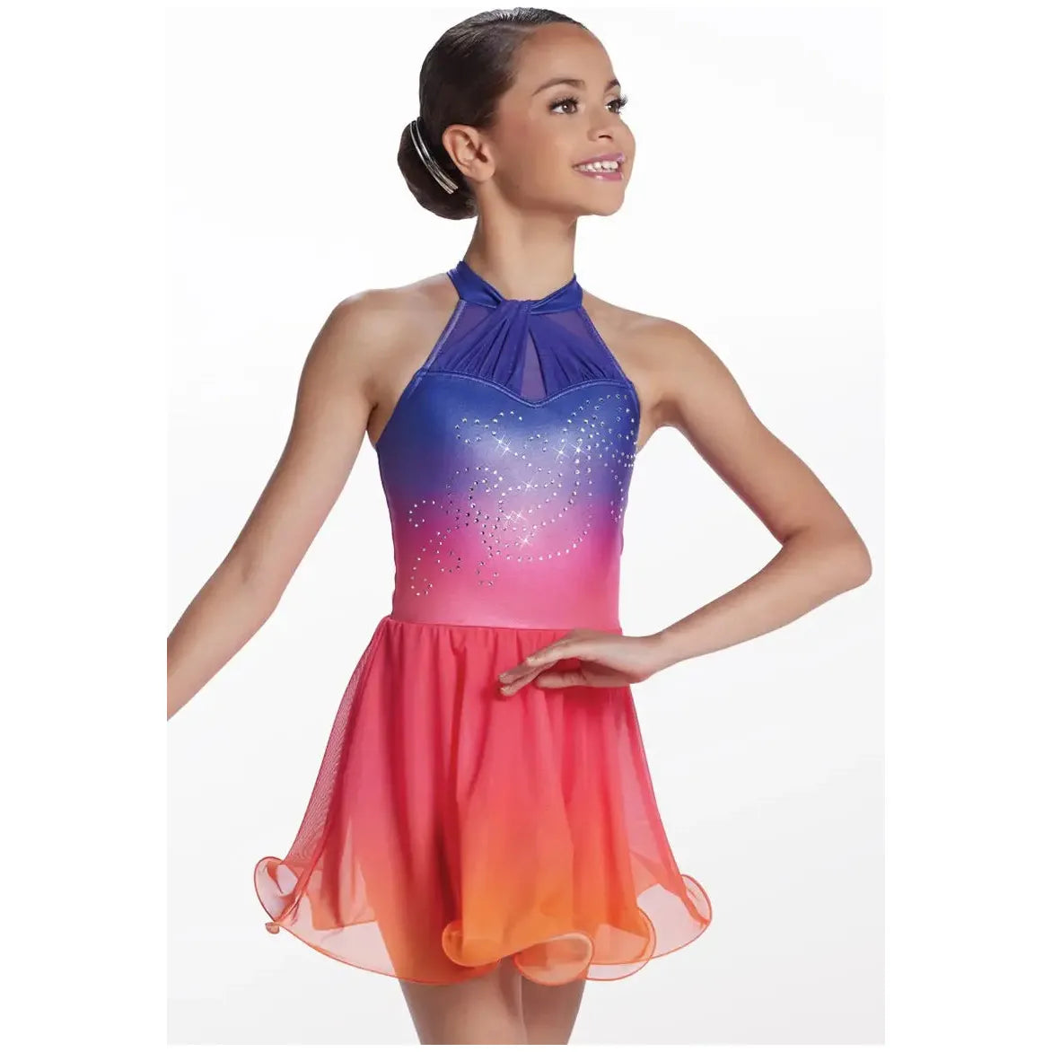 'Songbirds' Ombre Crystal Dress Lyrical Dance Costume