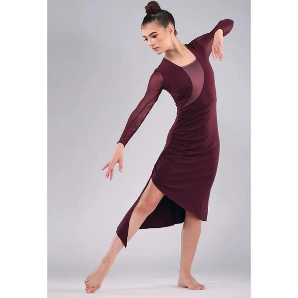 'Reckless' Contemporary Lyrical Asymmetric Plunge Dress Dance Costume