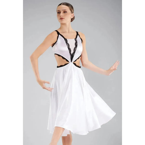 'Decode' Contemporary Lyrical Satin Lace Slip Dress Dance Costume