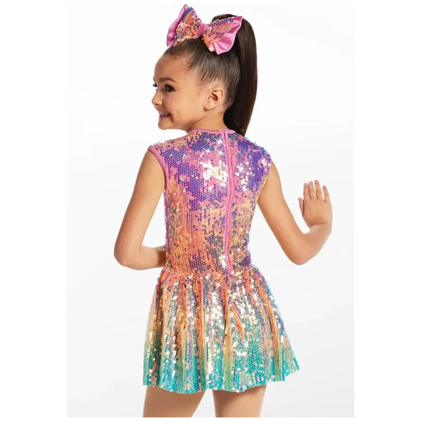 'Neon Lights' Ombre Sequin Skater Dress Jazz Costume