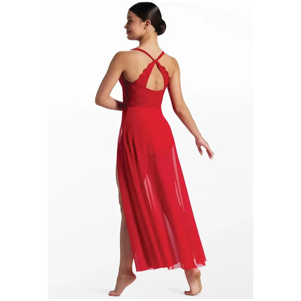 Balera Lace Plunge Maxi Dress Lyrical Dance Costume - White or Red