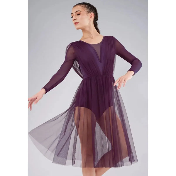 'Through A Door' Contemporary Lyrical Shirred Midi Dress Dance Costume