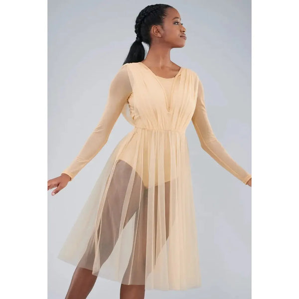 'Through A Door' Contemporary Lyrical Shirred Midi Dress Dance Costume