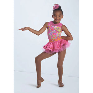 'Nobody Like You' Heart Print Sassy Skirted Leotard Dance Costume