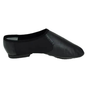 'Fanatic' Black Pull-On Suede Split-Sole Jazz Shoes