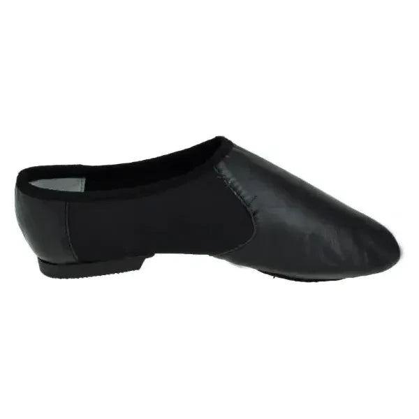 'Fanatic' Black Pull-On Suede Split-Sole Jazz Shoes