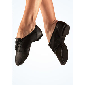 Black Laced Suede Split-Sole Jazz Shoes