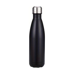 Black Branded 500ml Stainless Steel Vacuum Drinks Bottle