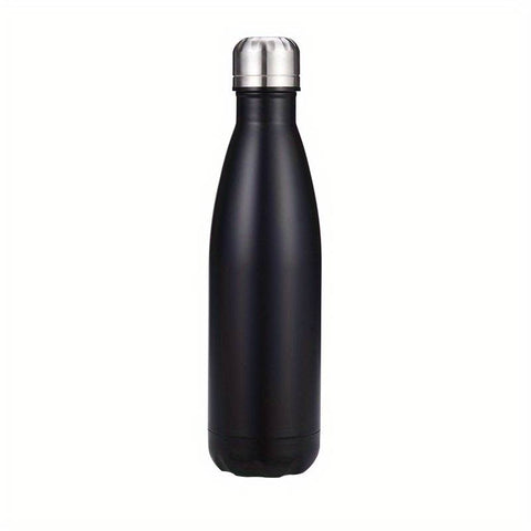 Black Branded 500ml Stainless Steel Vacuum Drinks Bottle