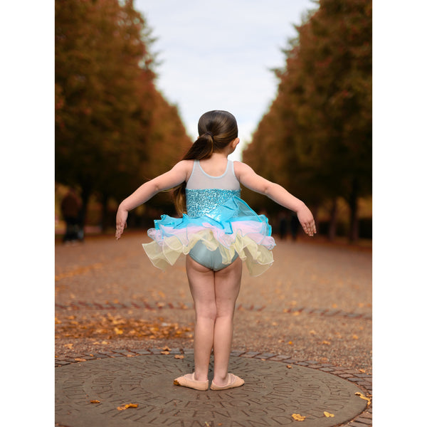 'Arabella' Blue, Pink & Yellow Floral Tutu Ballet Costume