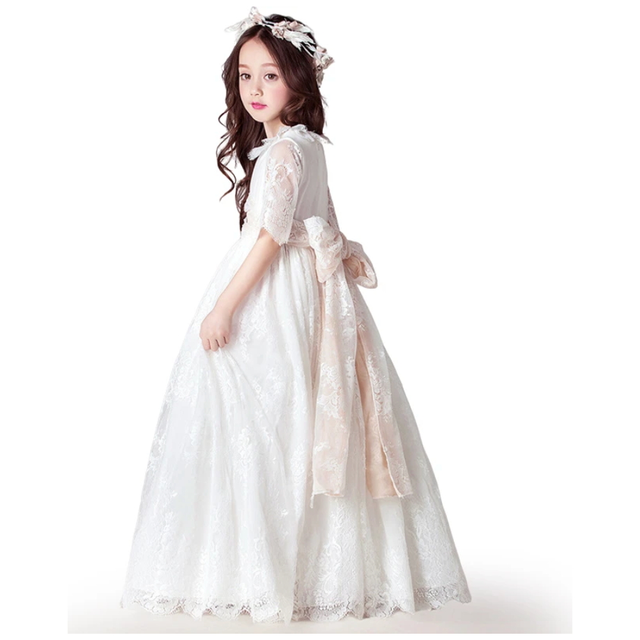 'Ella' White Lace Holy Communion Dress