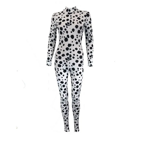 Dalmatian White & Black Catsuit