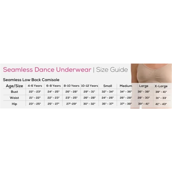 Seamless Low Back Camisole | Dance Underwear - Nude or Dark Nude