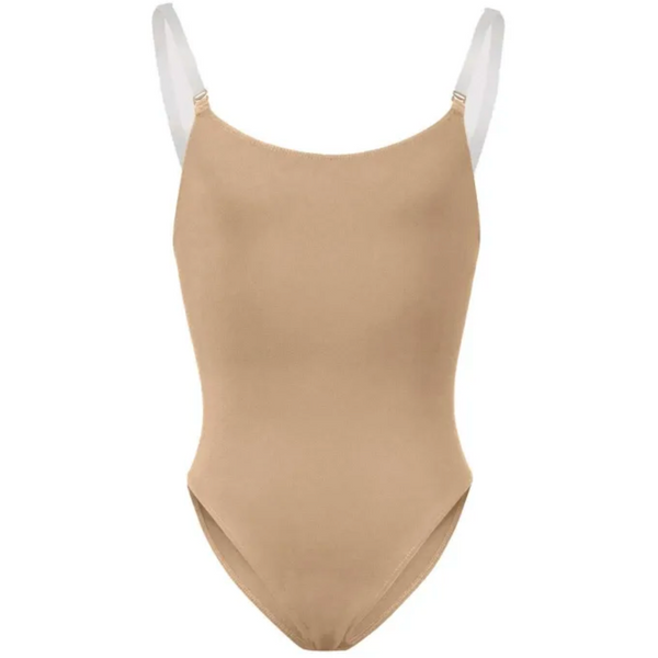 Girls 'Auva' Adjustable Strap Bodysuit | Dance Underwear - Sand or Tan