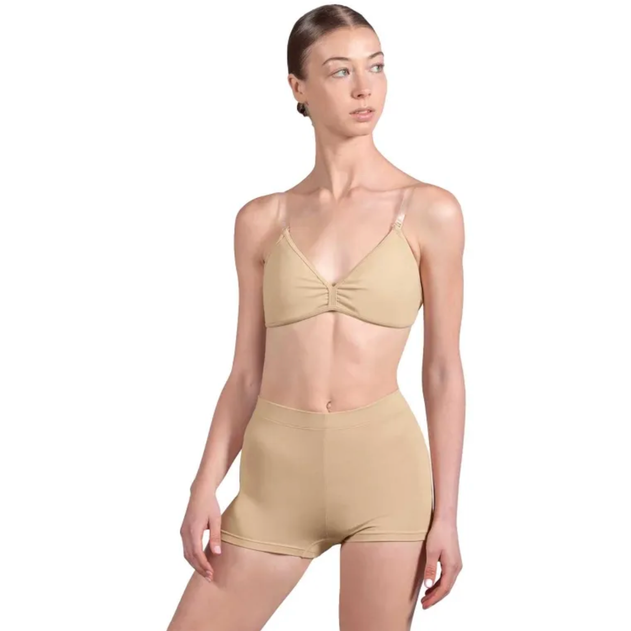 'Deva' V Front Bra | Dance Underwear - Sand or Tan