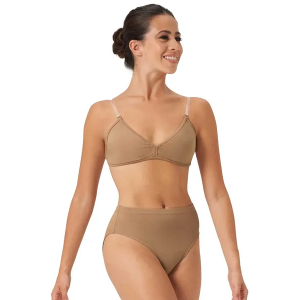 'Deva' V Front Bra | Dance Underwear - Sand or Tan