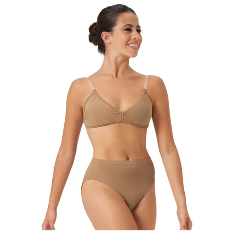 'Deva' V Front Bra | Dance Underwear - Sand or Tan