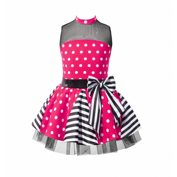 HIRE - Pink, Black & White Patchwork Tutu Skirted Leotard Costumes