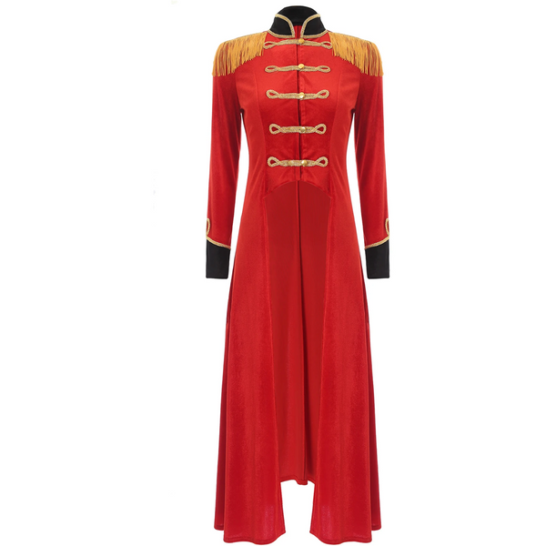 Women's Long Ringmaster Tailcoat Jacket - Red or Black