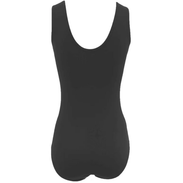 Girls Black Sleeveless Cotton Lycra Leotard