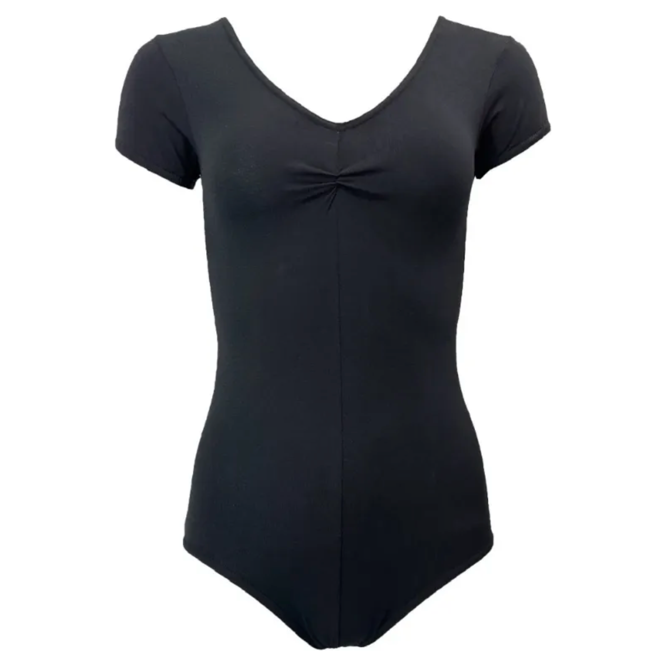 Girls Black Cap Sleeve Cotton Lycra Leotard