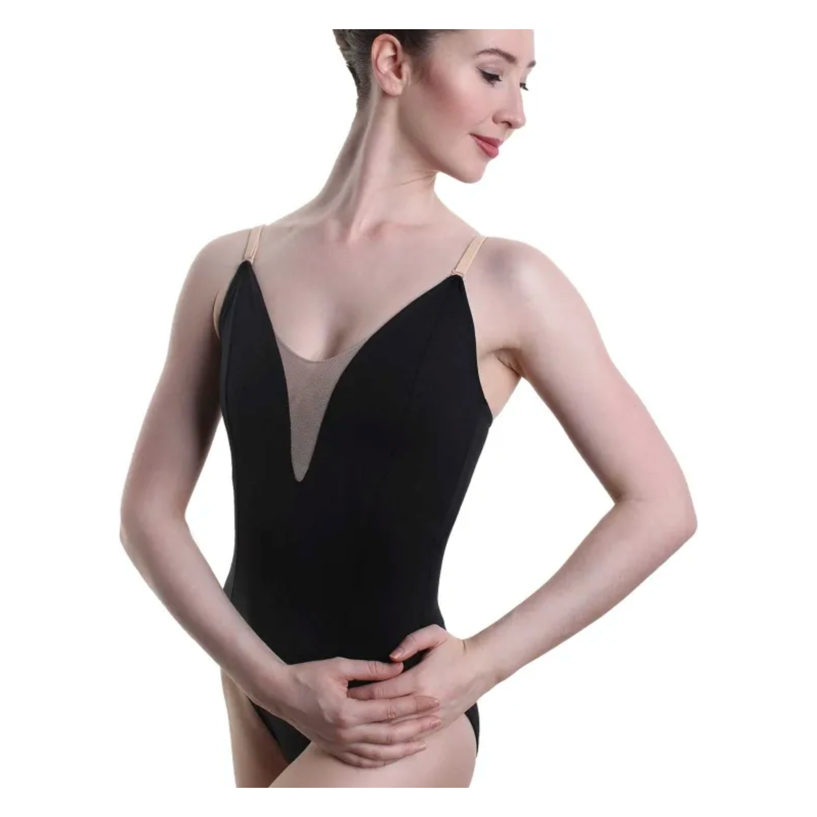 Deep V Camisole Leotard - Black or White