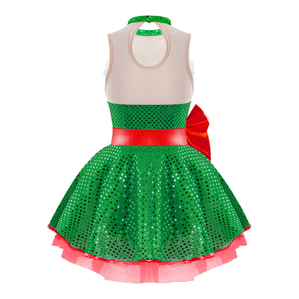 Green & Red Christmas Gift Sparkle Dance Dress