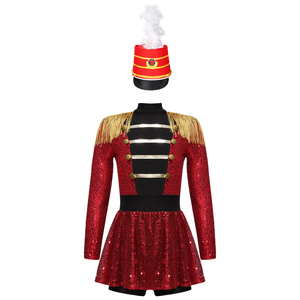 Red Ringmaster/Toy Soldier Skirted Unitard Dance Costume