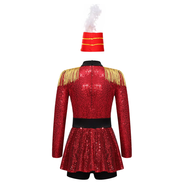 Red Ringmaster/Toy Soldier Skirted Unitard Dance Costume