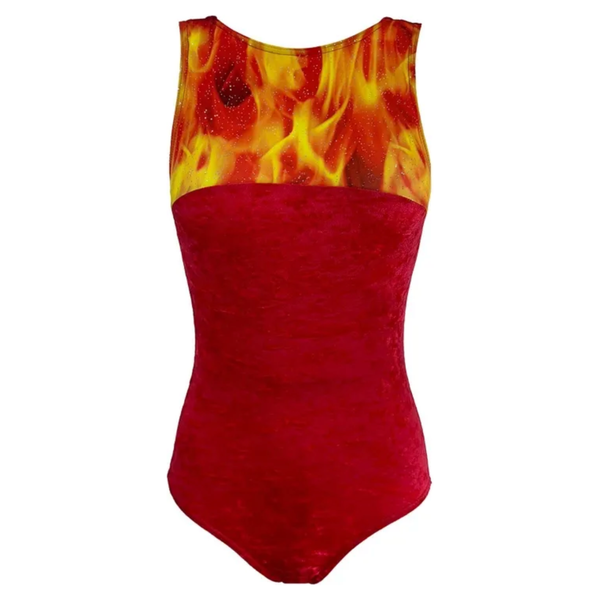 'Asha' Crushed Velour Gymnastics Leotard - various colours