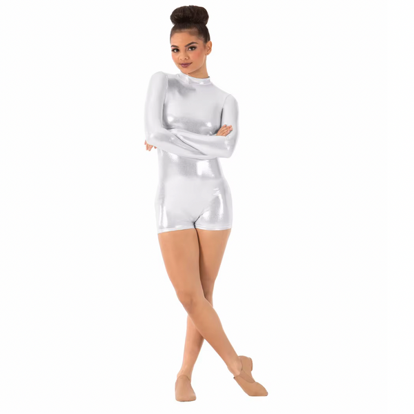 Adult Mock Neck High Shine Dance Biketard Unitard