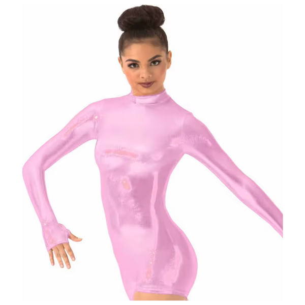 Adult Mock Neck High Shine Dance Biketard Unitard