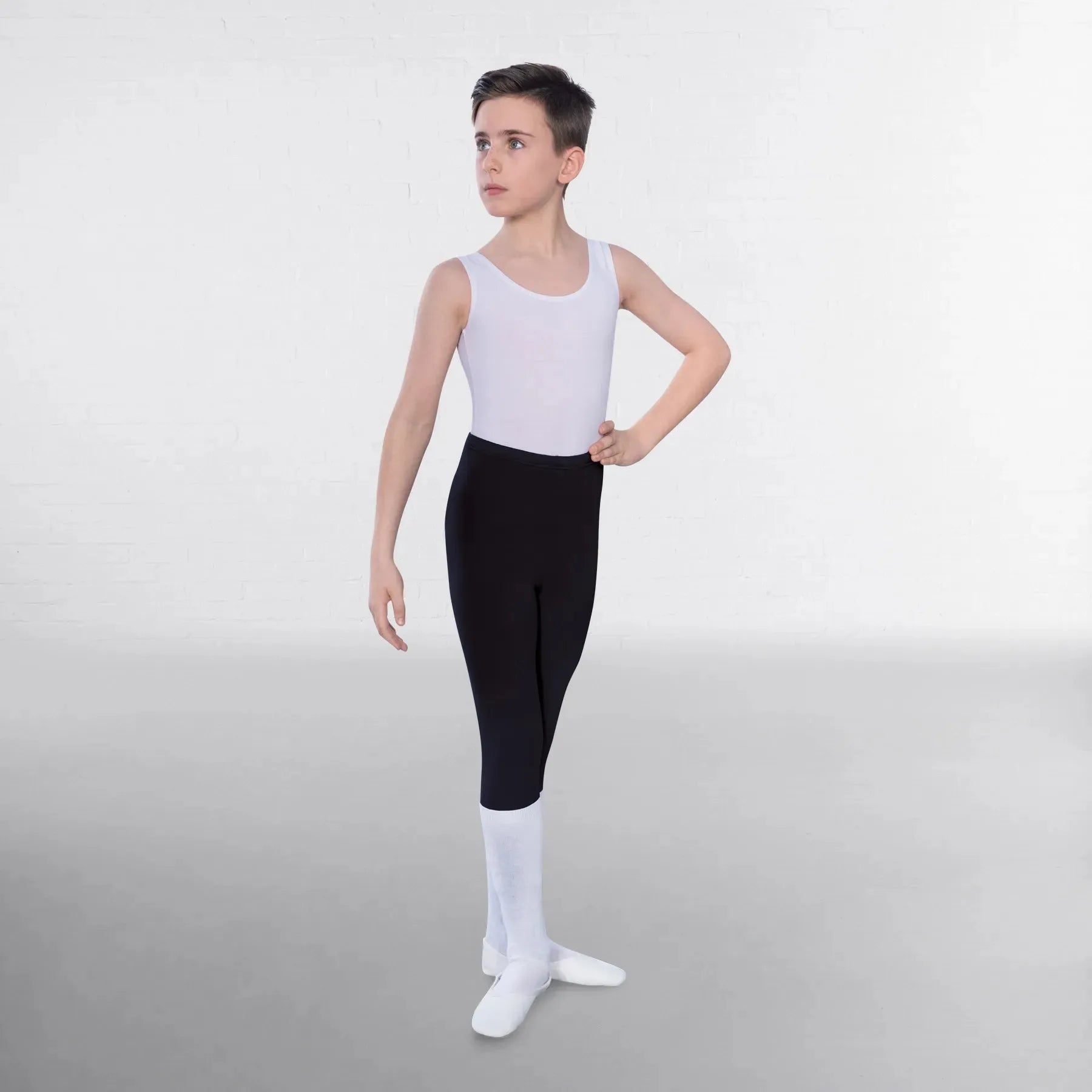 Boys Black Stirrup Dance Leggings