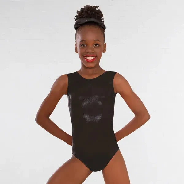 'Kourtney' Hologram Shine Sleeveless Gymnastics Leotard - various colours