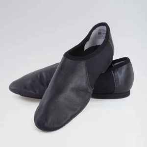 Black Pull-On Suede Split-Sole Jazz Shoes