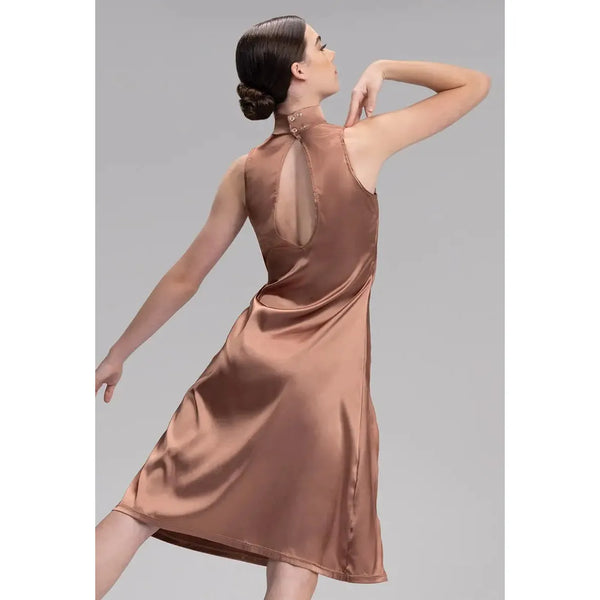 Charmeuse Mock Neck Sleeveless Contemporary Dance Dress