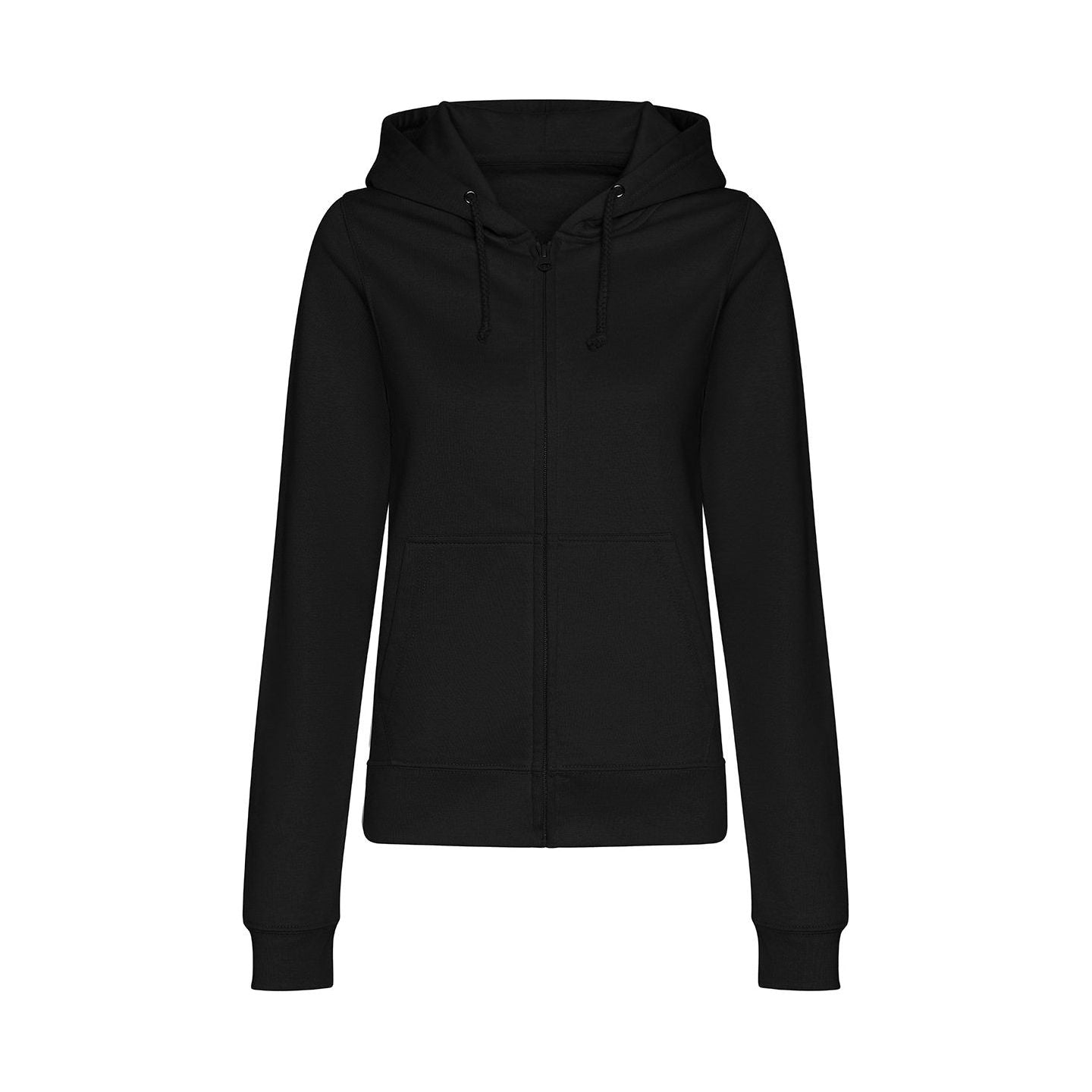 Branded Ladies Fit Black Zip Hoodie/Zoodie