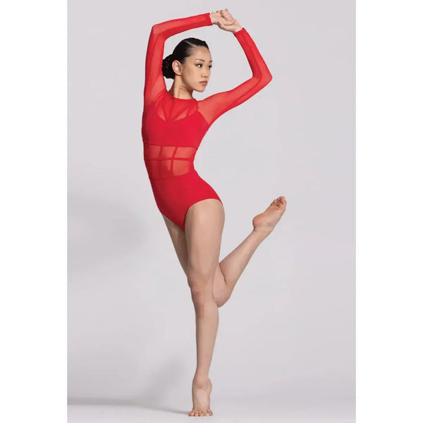 'Intentions' Contemporary Lyrical Cage Strap Mesh Leotard Dance Costume