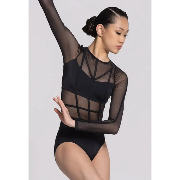 'Intentions' Contemporary Lyrical Cage Strap Mesh Leotard Dance Costume